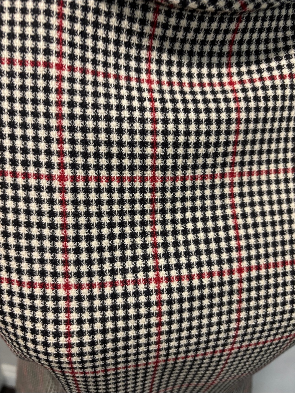 Brooks Brothers Wool Houndstooth Sheath Dress Cowl Neck 2P Black Red - Picture 13 of 15